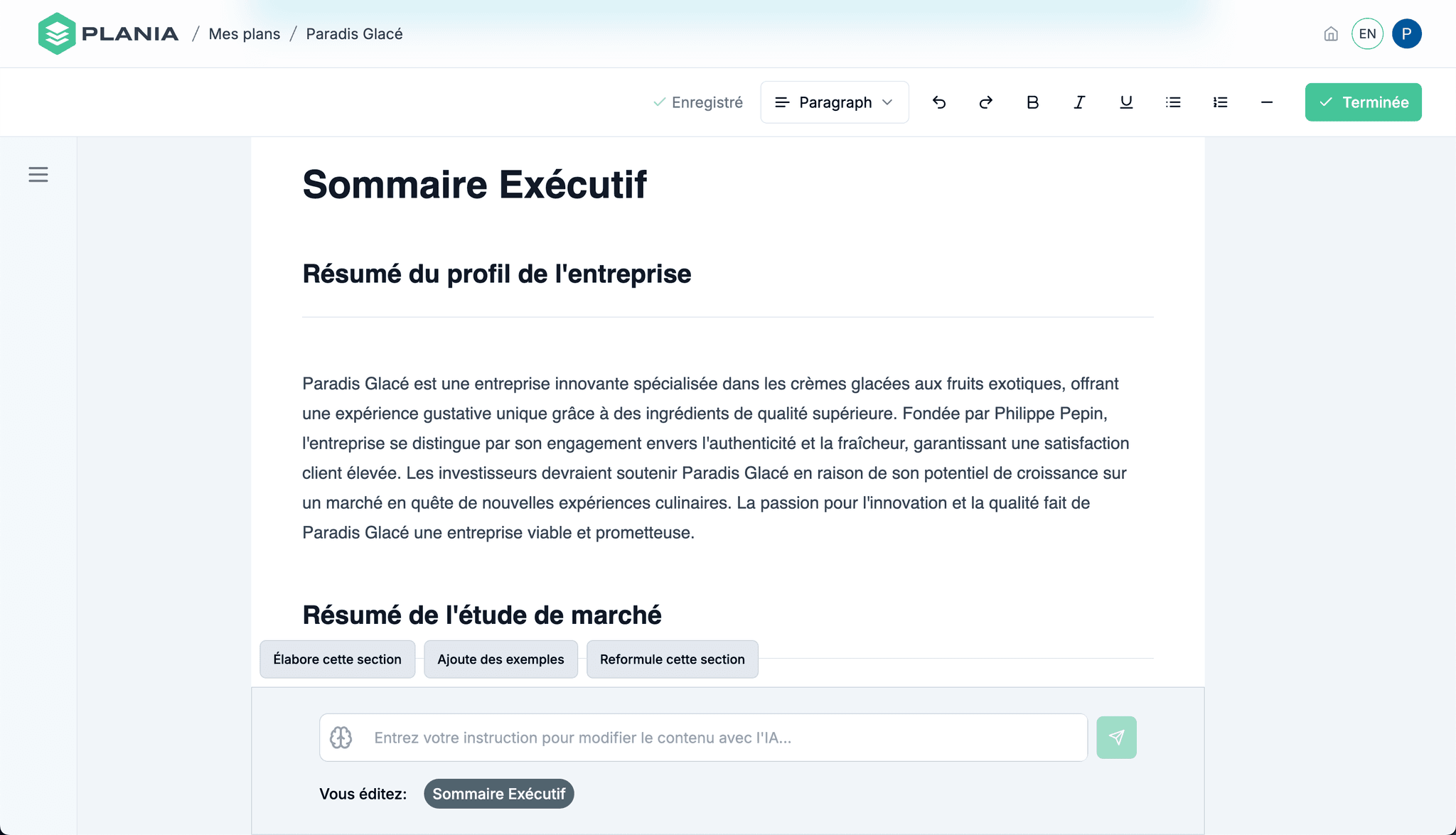 Modèle d'Étude de marché IA